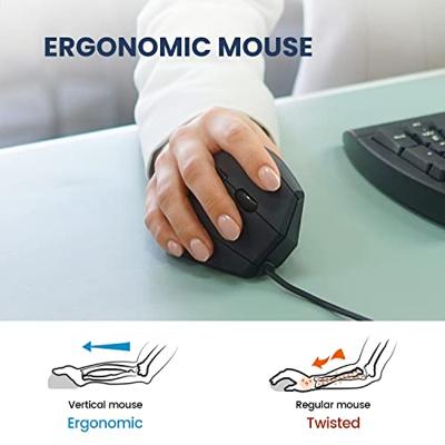 Perixx PERIMICE-508 Ergonomische muis USB Optisch Zwart 6 Toetsen 1000 dpi Ergonomisch - thumbnail
