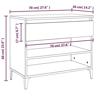 VidaXL Schoenenkast 70x36x60 cm bewerkt hout wit VidaXL Schoenenkast 70x36x60 cm bewerkt hout wit