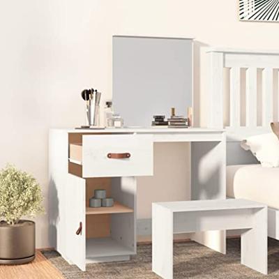 Kaptafel 95x50x134 cm massief grenenhout wit - thumbnail
