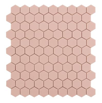 Mozaiek hexagon pink 3.5x3.5cm