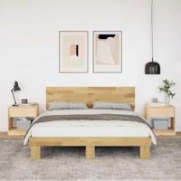 Bedframe hoofdeinde zonder matras 160x200 cm massief eikenhout - thumbnail