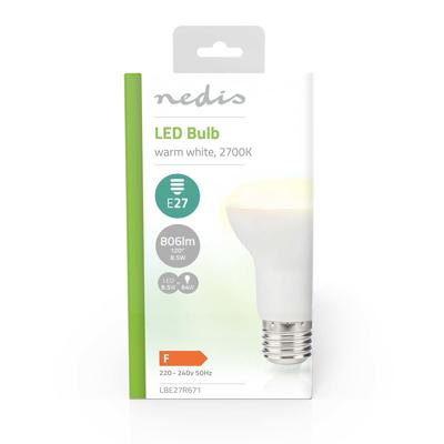 Nedis LED-Lamp E27 | R63 | 8.5 W | 806 lm | 2700 K | 1 stuks - LBE27R671 LBE27R671 Nedis LED-Lamp E27 | R63 | 8.5 W | 806 lm | 2700 K | 1 stuks - LBE27R671 LBE27R671