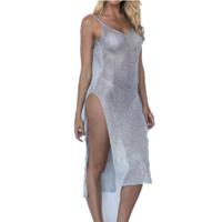 2 stuks sexy perspectief mesh gaas bandje jurk badpak cover-up maat: L (zilver) - thumbnail