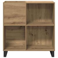 Platenkast artisanaal eikenkleurig 85 x 38 x 89 cm Bewerkt hout - thumbnail