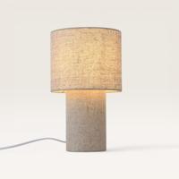 Tafellamp Marone lino m - Met een kap en voet van doorschijnend linnen, voor binnenshuis - Zonder lichtbron - thumbnail