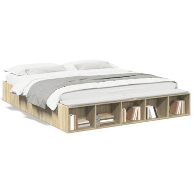 Bedframe bewerkt hout sonoma eikenkleurig 200x200 cm