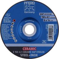PFERD TOOLS 62100150 E 150-4,1 CERAMIC SGP STEELOX Afbraamschijf gebogen Diameter 150 mm Boordiameter 22.23 mm RVS, Staal 10 stuk(s) - thumbnail