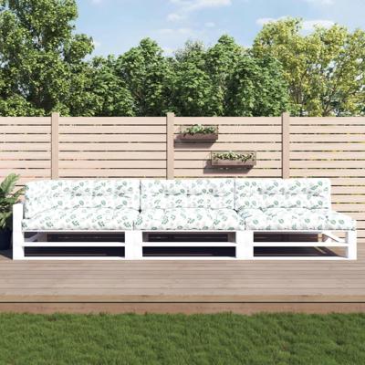 Palletkussens 7 st bladpatroon stof