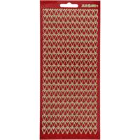 Creativ Company Stickers, harten, vel 10x23 cm, goud, rood glitter, 1 vel - thumbnail