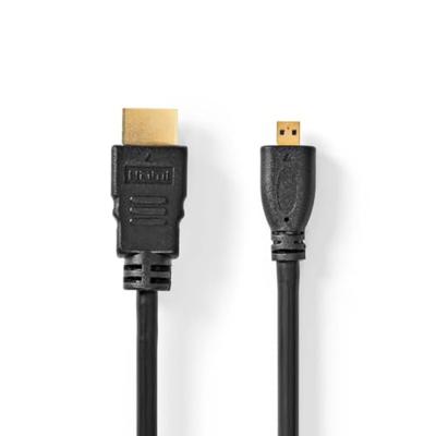 Nedis High Speed HDMI-Kabel met Ethernet | HDMI Connector | HDMI Micro-Connector | 4K@30Hz | 10.2 Gbps | 2.00 m | Rond | PVC | Zwart | Doos - Nedis High Speed HDMI-Kabel met Ethernet | HDMI Connector | HDMI Micro-Connector | 4K@30Hz | 10.2 Gbps | 2.00 m | Rond | PVC | Zwart | Doos -