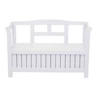 Pinokkio 2-zits houten koffer tuinbank wit - thumbnail