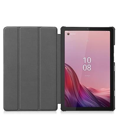 Lunso - Lenovo Tab M9 (9 inch) - Tri-Fold Bookcase hoes - Donkerblauw Lunso - Lenovo Tab M9 (9 inch) - Tri-Fold Bookcase hoes - Donkerblauw