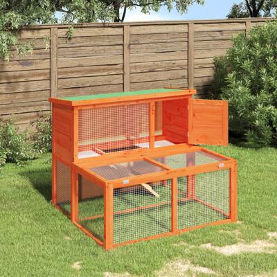 VidaXL Konijnenhok 102x90x84,5 cm massief grenenhout bruin