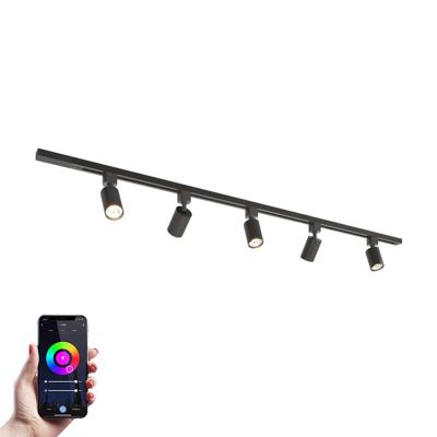 Taros Railverlichting Pakket - Recht - 1,5 m rail - 5 railspots - Incl. RGBWW GU10 - IP20 - Modulair - 230V