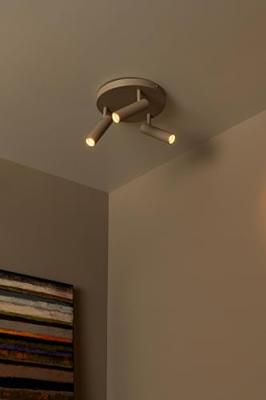 Lucide GRADO - Plafondspot - Ø 25 cm - 3xGU10 (MR11) - Taupe