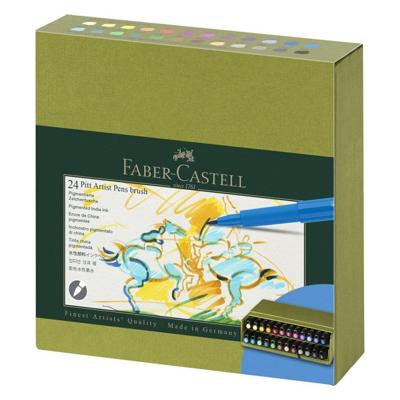 Faber Castell Tekenstift Pitt Artist Pen Brush - 24dlg studiobox