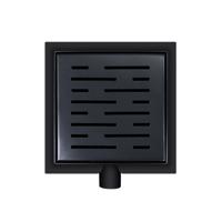 Wiesbaden doucheput met flens en zijuitlaat 15x15 cm mat zwart - thumbnail