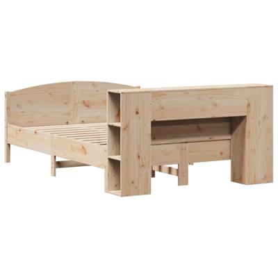Bed met boekenkast zonder matras massief grenenhout 135x190 cm - thumbnail