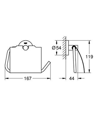 Grohe Essentials toiletrolhouder met klep chroom - thumbnail