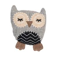 Jack and Vanilla Hondenspeelgoed - Knuffel met piep en knisper - Gerecycled - Uil - 14 cm - thumbnail