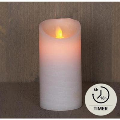 LED Rustiek stompkaars wit 7,5x15cm