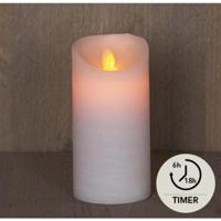 LED Rustiek stompkaars wit 7,5x15cm - thumbnail