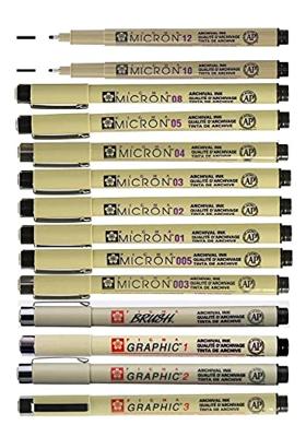 Fineliner sakura pigma micron 05 basic 6 kleuren | 6 stuks
