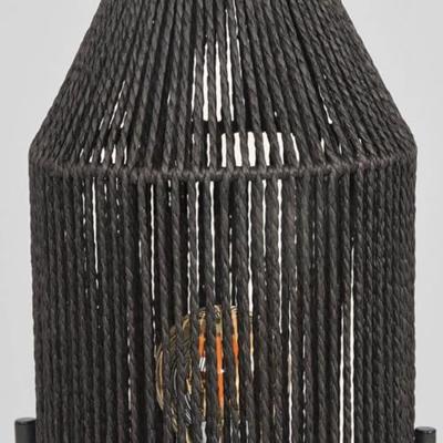 Label51 Zwarte tafellampIbiza met jute kap - MT-2327