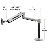 Ergotron LX Sit Stand, Desk Mount LCD Arm, Polish Monitor-tafelbeugel 1-voudig - thumbnail
