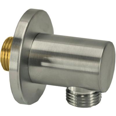 Wiesbaden Wandaansluitbocht - Rond - 1/2 Inch - Geborsteld Staal