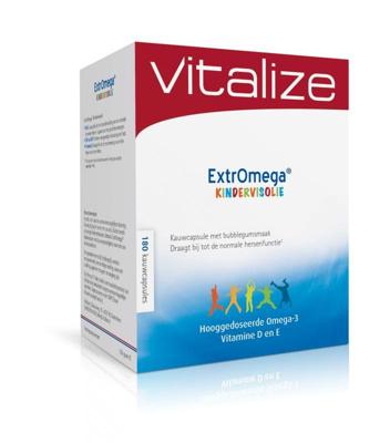 Vitalize ExtrOmega Kindervisolie Bubblegum Smaak 3+ 180Capsules Vitalize ExtrOmega Kindervisolie Bubblegum Smaak 3+ 180Capsules