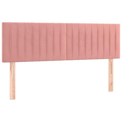 Hoofdborden 2 st 72x5x78/88 cm fluweel roze