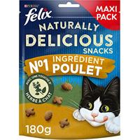 Felix Naturally Delicious met kip en vleugje kattenkruid snacks 180 g - thumbnail