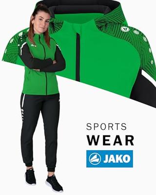 JAKO 6822D Jas Met Kap Performance Dames - Zachtgroen/Zwart - 44