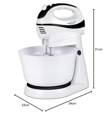 Adler AD 4206 Staande mixer Zwart, Wit 300 W