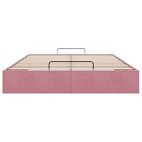 Ottoman bedframe zonder matras 140x200 cm fluweel roze - thumbnail
