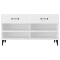 Schoenenkast 102x35x55 cm bewerkt hout wit - thumbnail