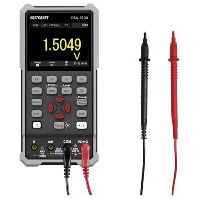VOLTCRAFT DSA-3100 Handoscilloscoop 100 MHz 2-kanaals 500 MSa/s 8 kpts 8 Bit Handapparaat, Multimeterfuncties, Spectrumanalyzer 1 stuk(s) VOLTCRAFT DSA-3100 Handoscilloscoop 100 MHz 2-kanaals 500 MSa/s 8 kpts 8 Bit Handapparaat, Multimeterfuncties, Spectrumanalyzer 1 stuk(s)