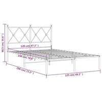 Bedframe met hoofdbord metaal zwart 120x190 cm - thumbnail
