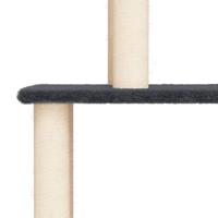 Kattenmeubel met sisal krabpalen 149 cm donkergrijs - thumbnail