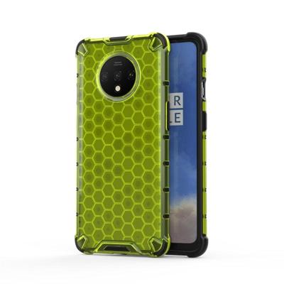 Voor OnePlus 7T schokbestendige honingraat PC + TPU case (groen)