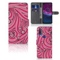 Motorola One Action Hoesje Swirl Pink - thumbnail