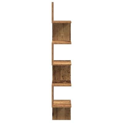 Hoekwandschap 20x20x127,5 cm bewerkt hout oud houtkleurig - thumbnail