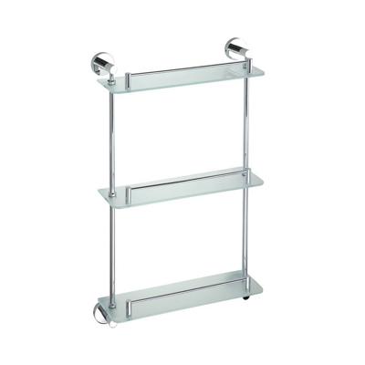 Drievoudige Glazen Planchet Sapho X-Round 40x68x12 cm Chroom Drievoudige Glazen Planchet Sapho X-Round 40x68x12 cm Chroom