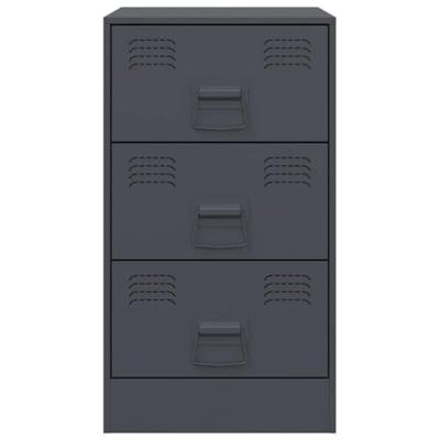 Nachtkastjes 2 st 34,5x39x62 cm staal antracietkleurig