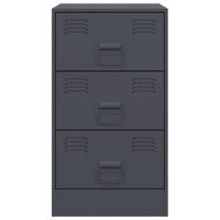 Nachtkastjes 2 st 34,5x39x62 cm staal antracietkleurig - thumbnail