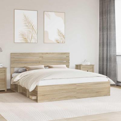 Bedframe met hoofdeinde Sonoma 200 x 200 cm Massief grenenhout