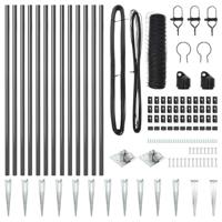 VidaXL Afrasteringspaal grijs 25 x 0,8 m (50 mm gaas) staal en pvc - thumbnail