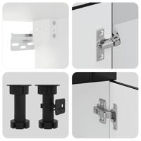 4-delige Keukenkastenset Lucca bewerkt hout zwart - thumbnail