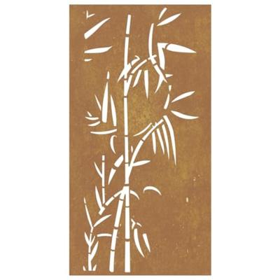 VidaXL Wanddecoratie tuin bamboe-ontwerp 105x55 cm cortenstaal